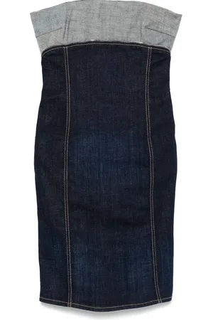 Dsquared2 Klänning, Dam, S, Indigo Blå Benad Bodice Klänning
