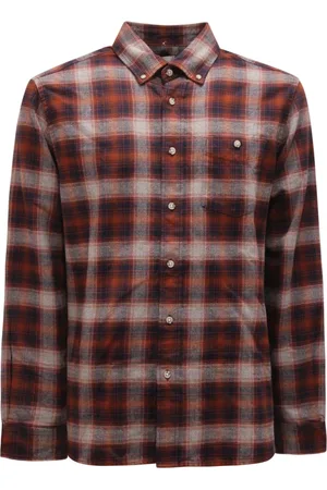 Woolrich Skjorta, Herr, XL, Orange Rutig Flanellskjorta