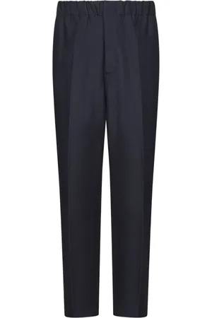 Jil Sander Byxor, Herr, XL, Bomull, Blå Bomullsbyxor Elastisk Midja