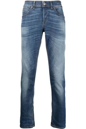 Dondup Jeans, Herr, W36, Bomull, Bleach Wash Whiskering Jeans
