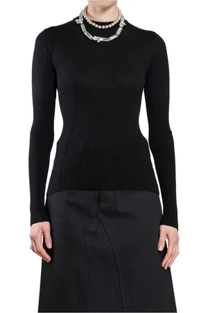 Jil Sander Stickade tröjor & koftor, Dam, 2Xs, Nylon, Korsettbylsad Ulltröja