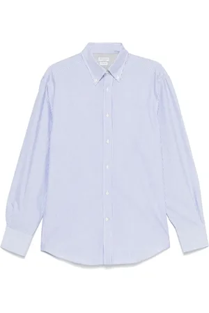 Brunello Cucinelli Skjorta, Herr, L, Kungablå Button-Down Skjorta