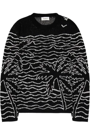 LANEUS Stickade tröjor & koftor, Herr, L, Svart Crew Neck Tröja