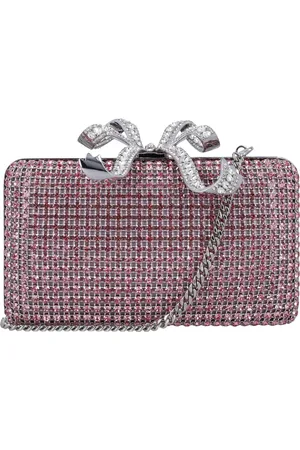 Self-Portrait Väska, Dam, ONE Size, Rosa Kristallbox Clutch Handväska