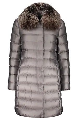 MOORER Kappa, Dam, XL, Polyester, Dunjacka med Avtagbar Fejkpäls