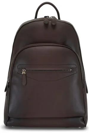 santoni Väska, Herr, ONE Size, Brun Ryggsäck med Framficka med Dragkedja