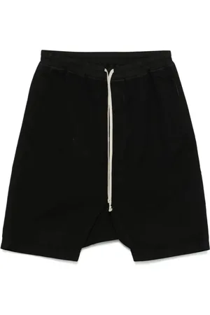 Rick Owens Shorts, Herr, M, Svart Shadow Elastisk Dragsko Byxor