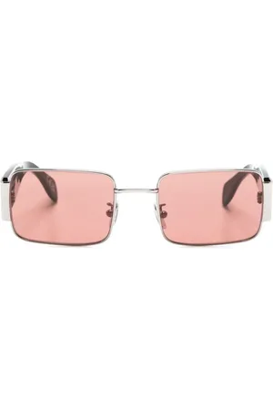 Retrosuperfuture Accessoarer, Herr, ONE Size, Rosa-tonad Rektangulär Solglasögon