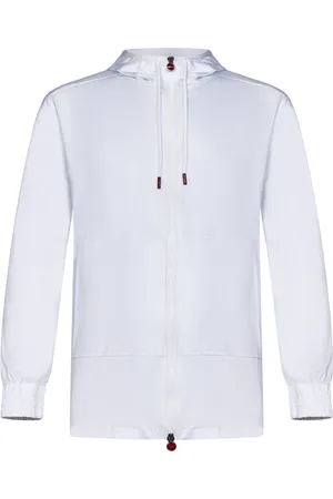 Kiton Sweatshirts & Hoodies, Herr, M, Bomull, Vit Zip-Up Hoodie Tröja