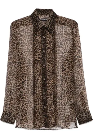 Tom Ford Skjorta, Herr, L, Animalier Brun Skjorta
