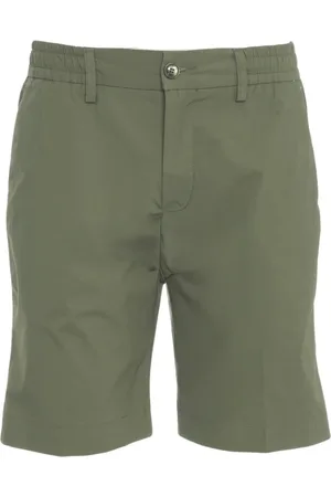 CRUNA Shorts, Herr, XL, Bomull, Elastisk Midja Bermuda Shorts Oliv