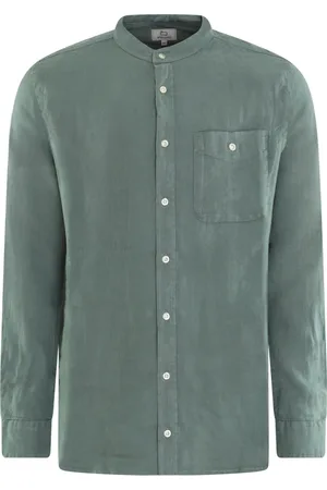 Woolrich Skjorta, Herr, L, Linne, Bandkrage Linneshirt Grön