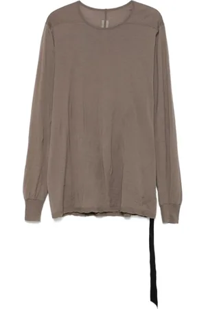 Rick Owens Topp, Herr, M, Mörk Skugga Crew Neck Långa ärmar