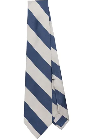 BARBA Accessoarer, Herr, ONE Size, Marinblå Diagonal Randig Slips