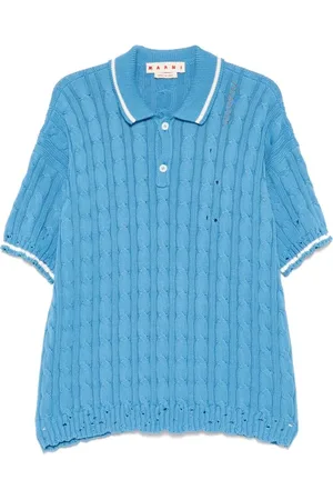 Marni Topp, Herr, L, Broderad Tröja med Knappar