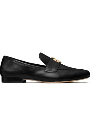 Tory Burch Skor, Dam, 36 EU, Läder, Svarta Läder Ballerinaskor Double T