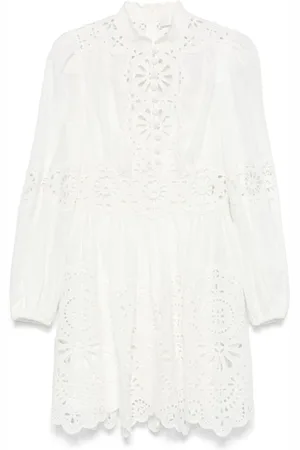ZIMMERMANN Klänning, Dam, M, Broderie Anglaise Vit Klänning