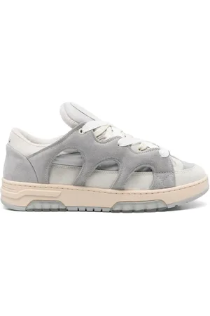 PAURA Skor, Herr, 41 EU, Grå Snörad Sneaker med Logopatch