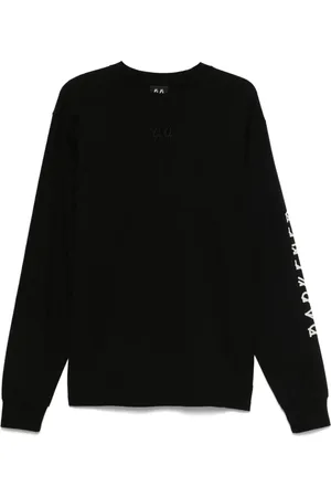 44 Label Group Sweatshirts & Hoodies, Herr, S, Svart Logo Print Crew Neck Sweater