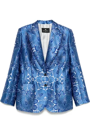 Etro Jacka, Dam, M, Blå Randig Detalj Jacka