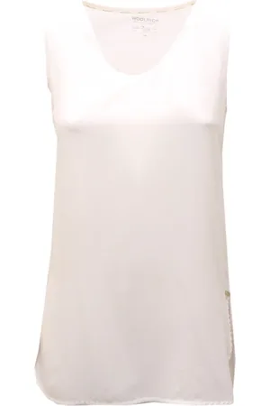 Woolrich Topp, Dam, M, Linne, Silk Jersey Linne Elfenben