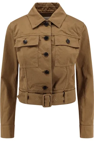 Saint Laurent Jacka, Dam, M, Bomull, Jackor med Bälte och Knappar