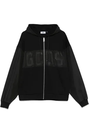 GCDS Sweatshirts & Hoodies, Herr, L, Svart Huva med Dragkedja