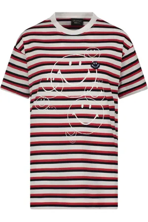 JOSHUA SANDERS Topp, unisex, L, Bomull, Smile Print Crew Neck T-shirt