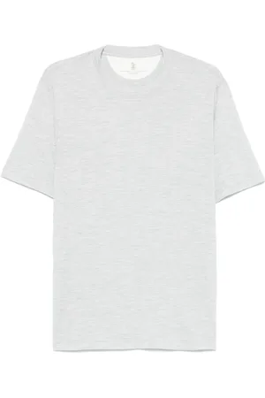 Brunello Cucinelli Topp, Herr, L, Bomull, Heather Grey Kortärmad T-shirt