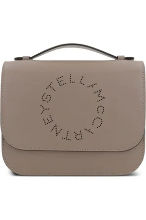 Stella McCartney Väska, Dam, ONE Size, Läder, Taupe Läder Logoperforering Handväska