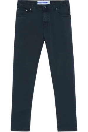 Jacob Cohen Jeans, Herr, W32, Marinblå Klassisk Fem Fickor Byxor
