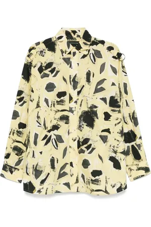 Federico Cina Skjorta, Herr, L, Gul Button-Down Skjorta med D-Ring Findings