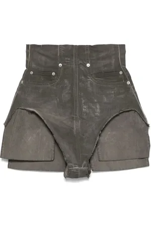 Rick Owens Shorts, Dam, M, Mörk Skugga Dragkedja Byxor