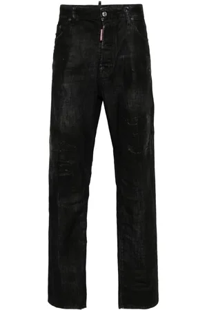 Dsquared2 Jeans, Herr, M, Denim, Svarta Coated Denim Jeans