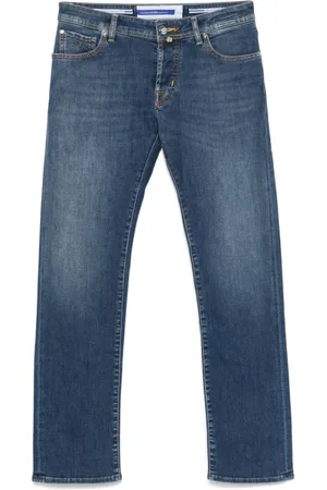 Jacob Cohen Jeans, Herr, W35, Indigo Blå Klassiska Fem Fickor Jeans