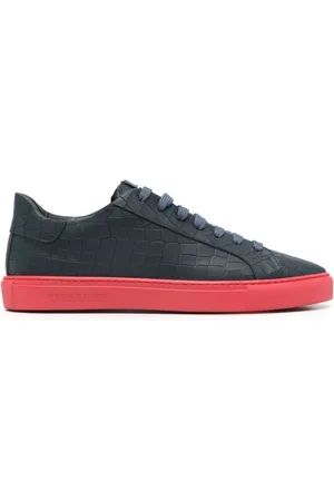 HIDE&JACK Skor, Herr, 42 EU, Läder, Marinblå Krokodileffekt Lädersneakers