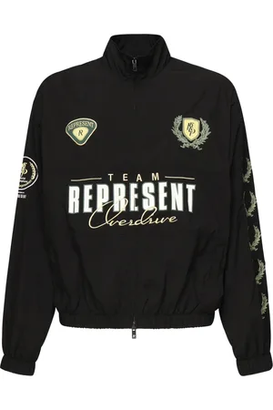 Represent Jacka, Herr, XL, Nylon, Svart Nylon Tratt Halsjacka