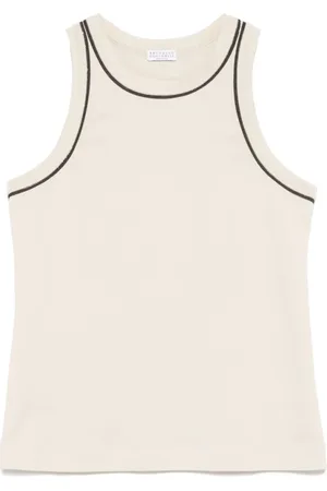 Brunello Cucinelli Topp, Dam, S, Crew Neck Sleeveless Bead Top