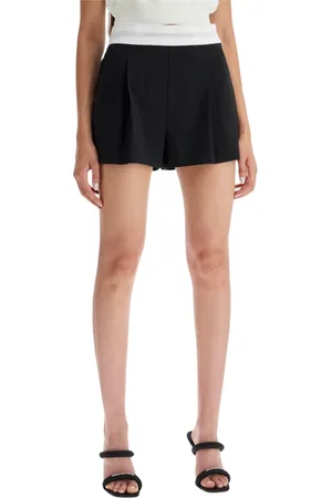 Alexander Wang Shorts, Dam, 2Xs, Veckade ullshorts med märkt band