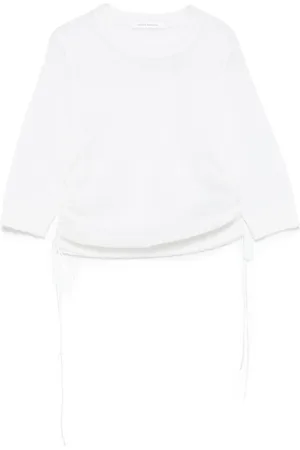 Cecilie Bahnsen Topp, Dam, S, Vit Crew Neck Kortärmad Tröja