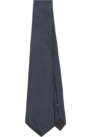CANALI Accessoarer, Herr, ONE Size, Midnatt Blå Jacquard Spetsig Slips