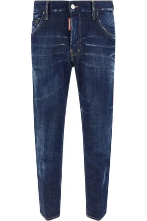Dsquared2 Jeans, Herr, S, Läder, Streetwear Cotton Skater Jeans