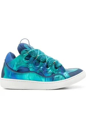 Lanvin Skor, Herr, 43 EU, Blå Safir Snörad Sneaker