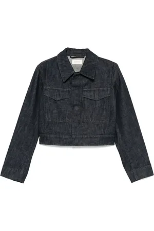 LEMAIRE Jacka, Dam, S, Denim, Indigo Blå Klassisk Krage Denimskjorta