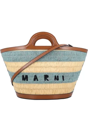 Marni Väska, Dam, ONE Size, Läder, Randig Tropicalia Handväska Guld Sand