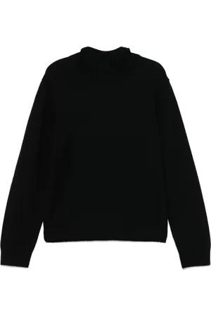 Charles Jeffrey Loverboy Stickade tröjor & koftor, Herr, L, Svart huvtröja med djuröron