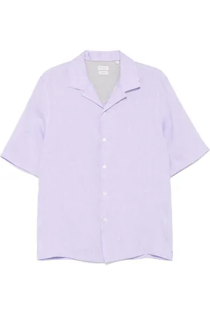 Brunello Cucinelli Skjorta, Herr, XL, Lavendel Lila Camp Krage Skjorta