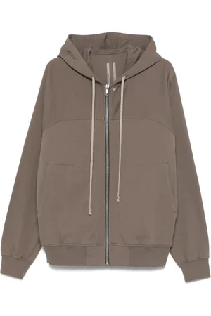 Rick Owens Sweatshirts & Hoodies, Herr, L, Taupe Grey Sweatshirt med Fickor
