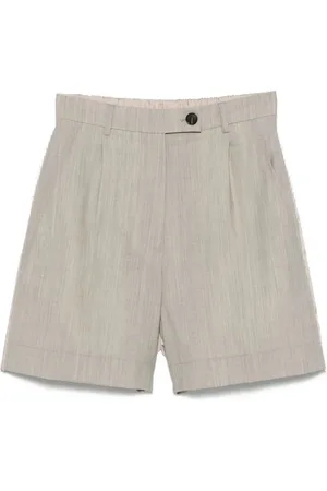 TELA Shorts, Dam, S, Taupe Grå Knapp Dragkedja Byxor