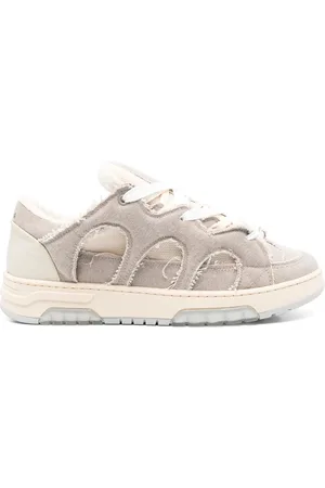 PAURA Skor, Herr, 43 EU, Taupe Snörad Sneaker med Logopatch